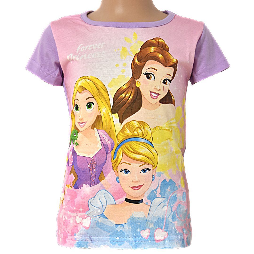 Kurzarmshirt 92-116 Gr. Lila T-Shirt Mädchen cm Disney Princess