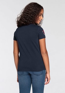 DELMAO T-Shirt für Mädchen Flagge aus Wendepailletten, in 2 Farben zu tragen