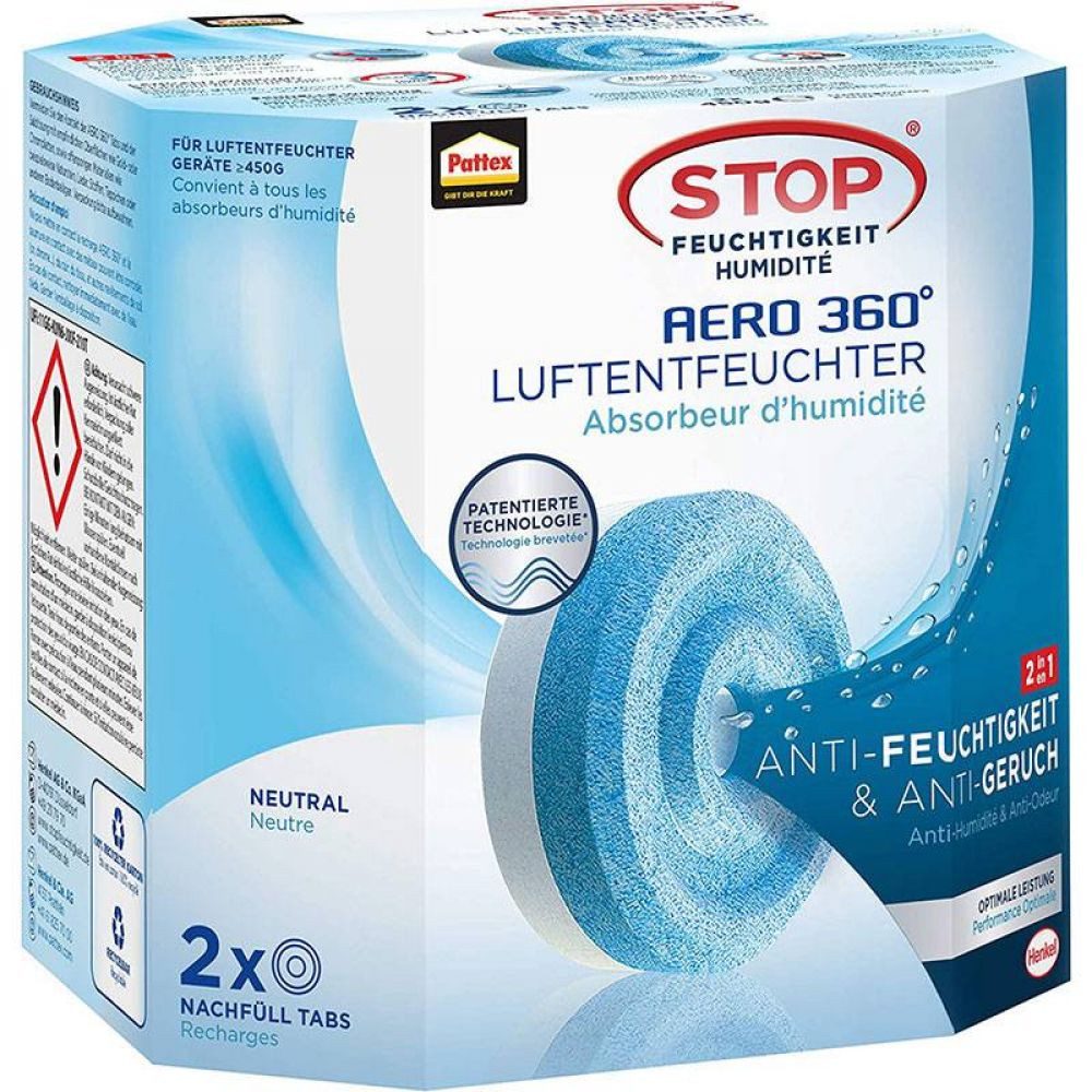 Pattex Luftbefeuchter Pattex Luftentfeuchter Aero 360 Grad 2x450g Nachfülle günstig online kaufen