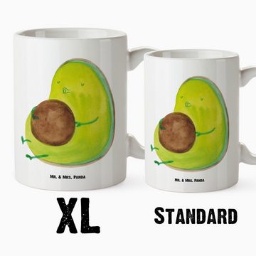 Mr. & Mrs. Panda Tasse Avocado Pfeifen - Weiß - Geschenk, Gesund, Grosse Kaffeetasse, XL Tee, XL Tasse Keramik, Großes Füllvolumen