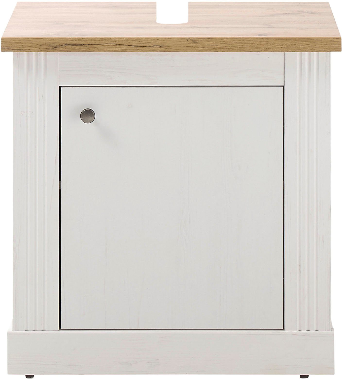 OTTO home Waschbeckenunterschrank WESTMINSTER, Waschtisch im Landhausstil, Badschrank mit Metallgriffen in 2 Farben verfügbar, mit Stauraum hinter Drehtür – Bild 3 von 5