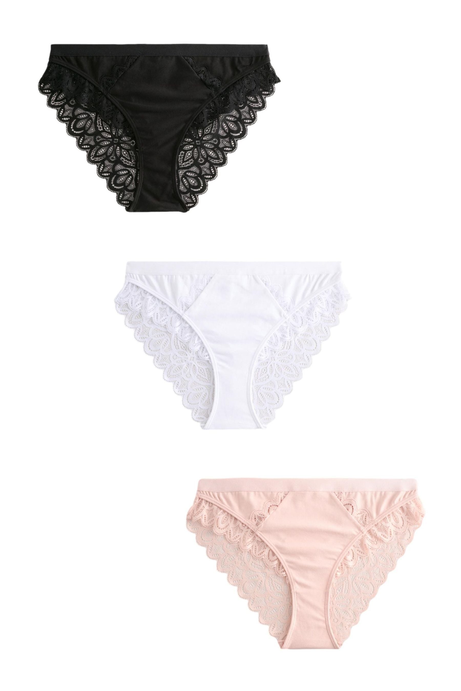 Slip 3er-Pack Rioslips aus Baumwolle und Spitze