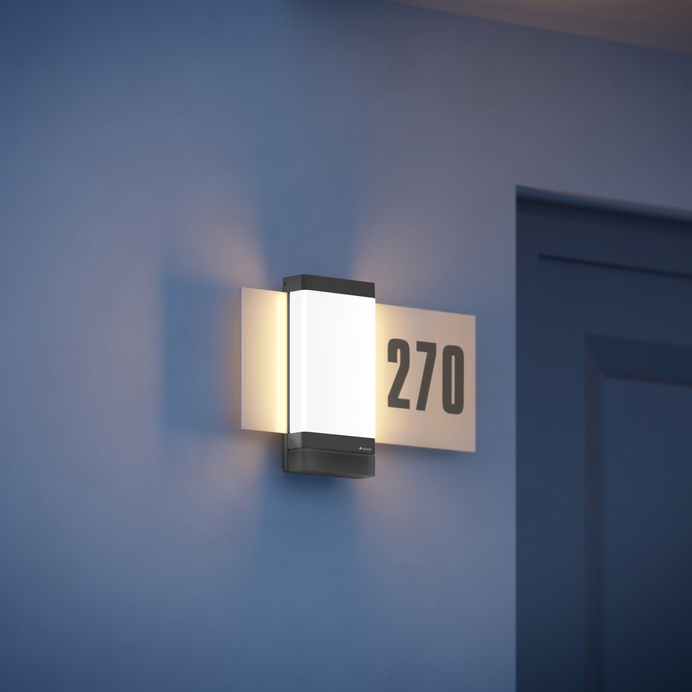 steinel LED Wandleuchte L 270 digi SC, LED fest integriert, Warmweiß, Hausnummernleuchte, mit Bluetooth und Bewegungsmelder