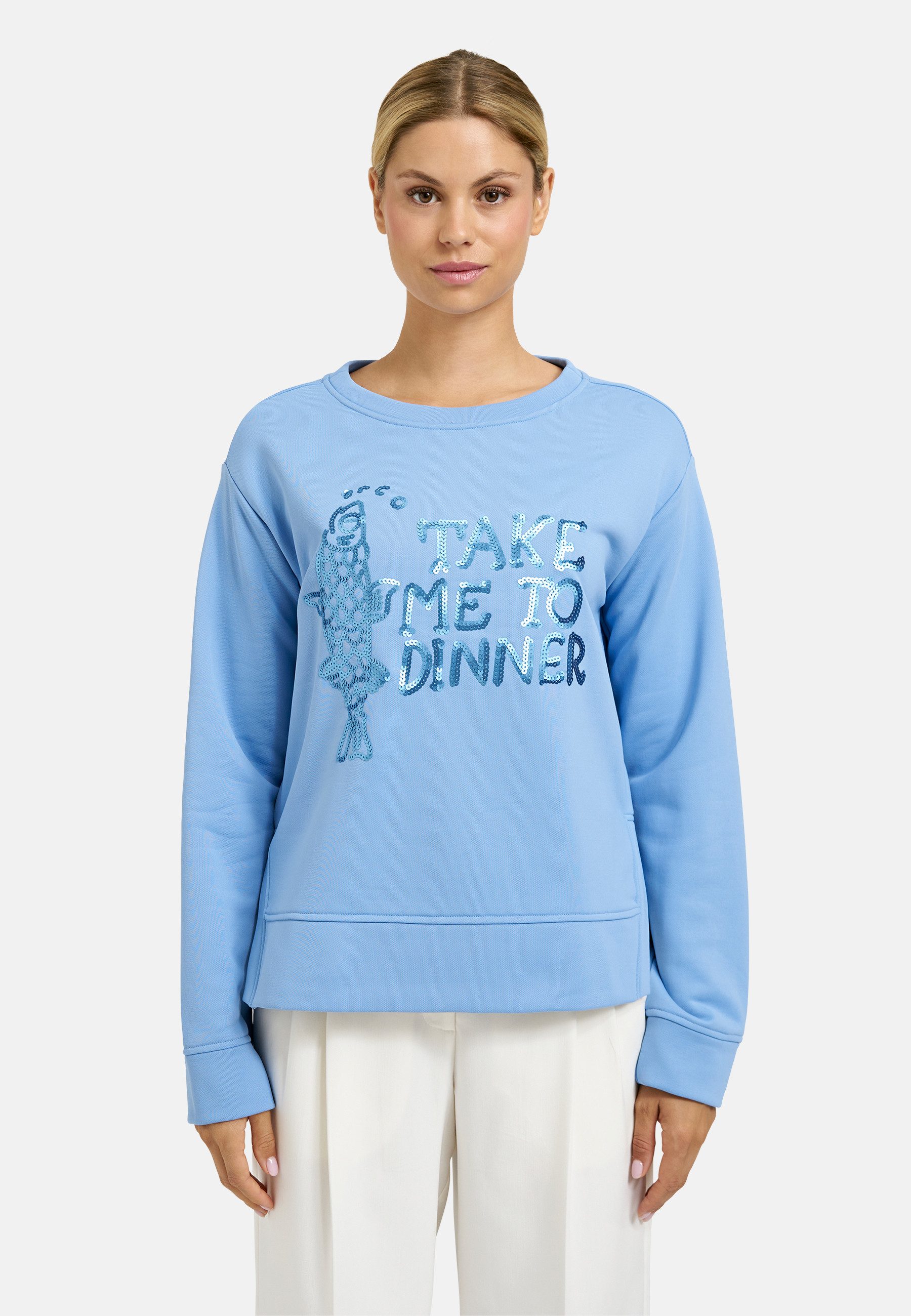 Milano Italy Sweater mit Pailletten-Schriftzug