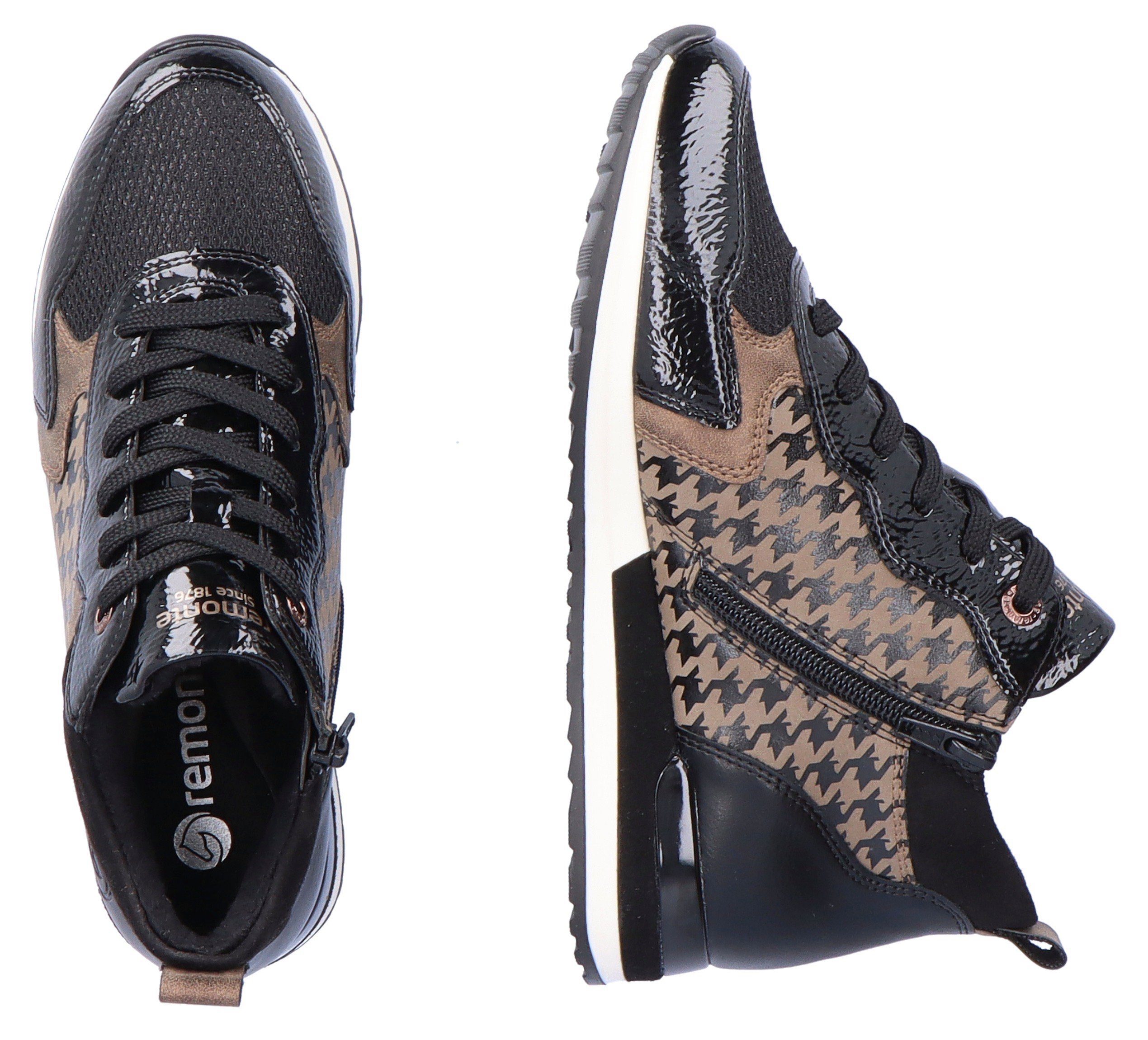 Pepitaprint Remonte schwarz Sneaker trendigem kombiniert mit