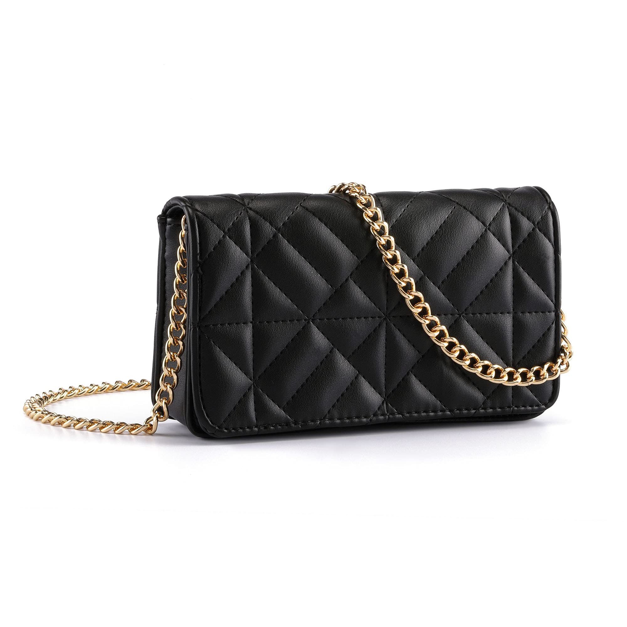 Zaewry Umhängetasche Damen Handy Umhängetasche Kleine Abendtasche Handtasche, Mini-Umhängetasche,Kleine, dicke Umhängetasche,Mit Goldkette