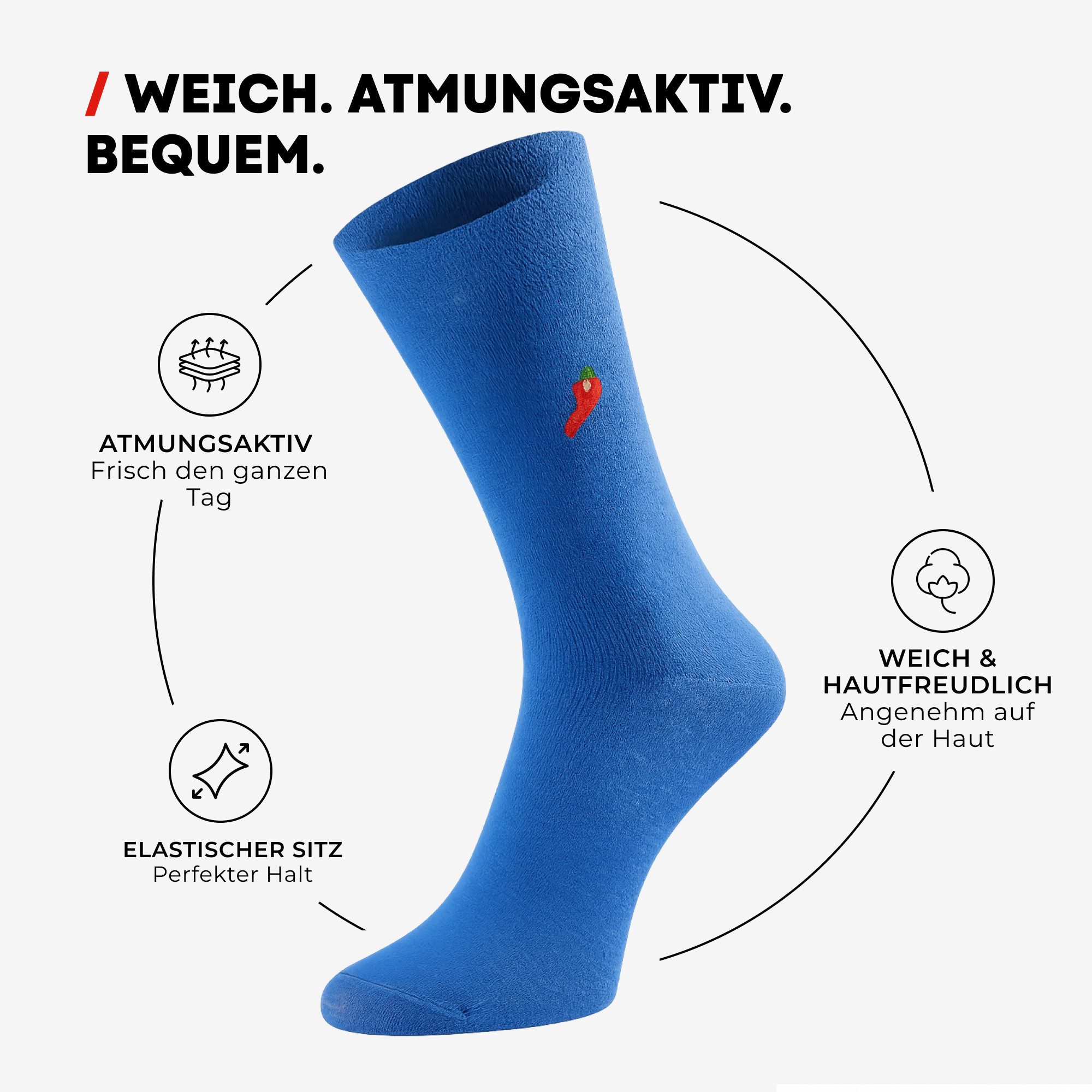 Chili Lifestyle Freizeitsocken 6 Paar LIMITED EDITION Rainbow Unisex Bunte Socken mit Geschenkbox (Multipack, 6-Paar, Geschenkset 6 Farben - Baumwollsocken mit Weichbund ohne Gummidruck) Geburtstagsgeschenk für Damen und Herren in exklusiver Geschenkbox