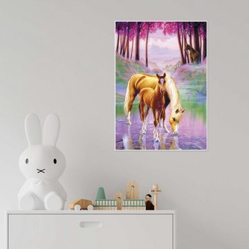 Posterlounge Poster Andrew Farley, Pferd mit Fohlen, Jungenzimmer Kindermotive