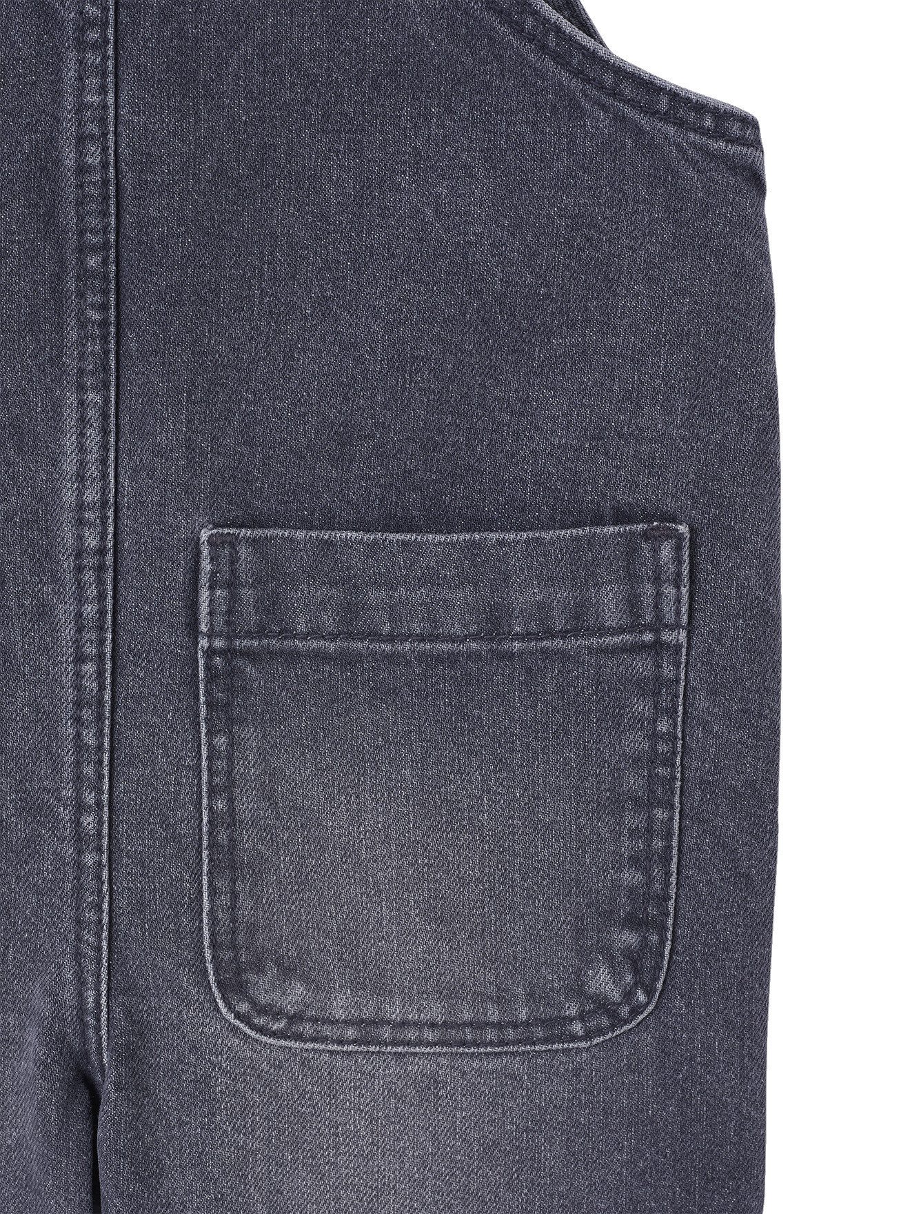 vertbaudet Jumpsuit Mädchen Jeans-Latzhose mit weitem Bein