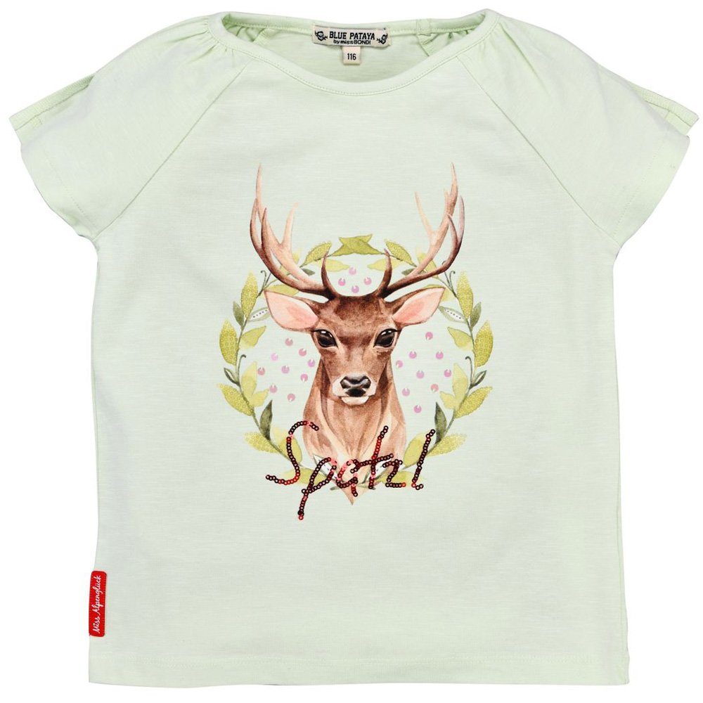 T-Shirt Mädchen T-Shirt 'Spatzl' mit Hirschprint 26091, M