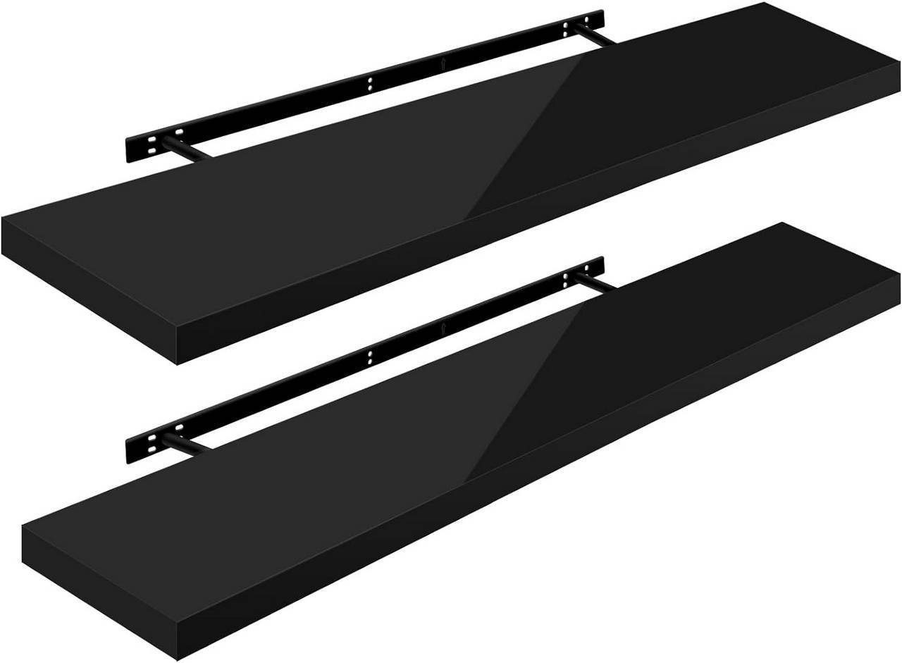 Woltu Wandregal, 2-tlg., Wandboard freischwebend Schweberegal Holz