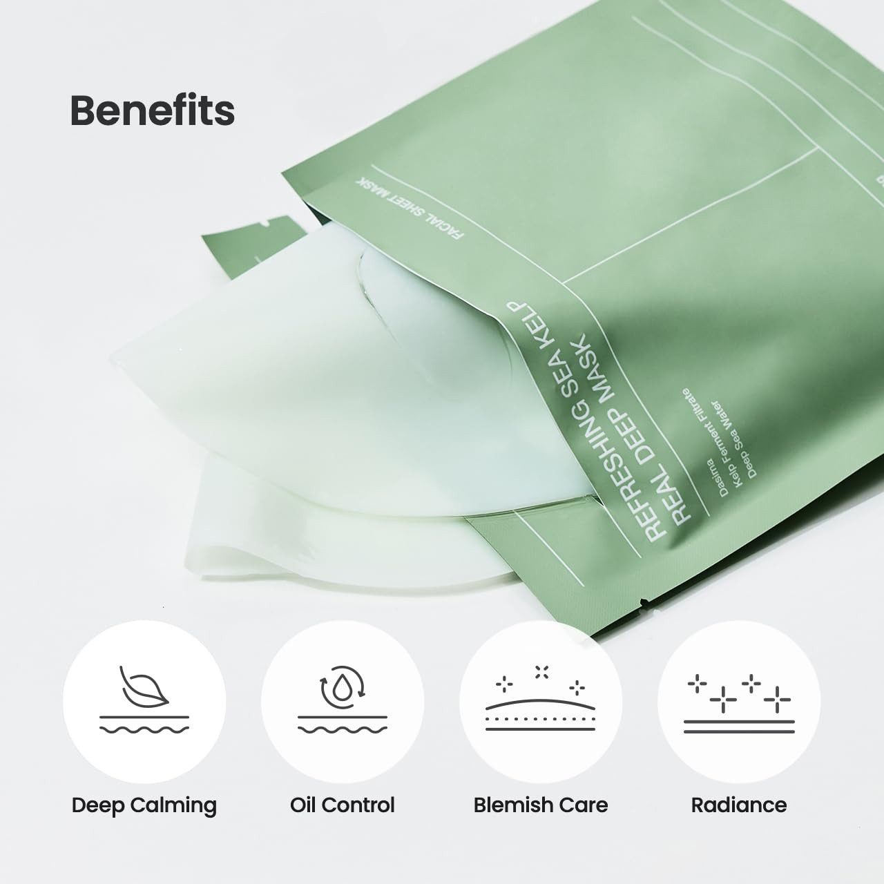 Biodance Gesichtsmaske Refreshing Sea Kelp Real Deep Mask – Einzelmaske – beruhigende -Gesichtsmaske mit 10 % Sea Kelp Extrakt & Deep Sea, Water für Feuchtigkeit, Sebum-Balance & Hautberuhigung