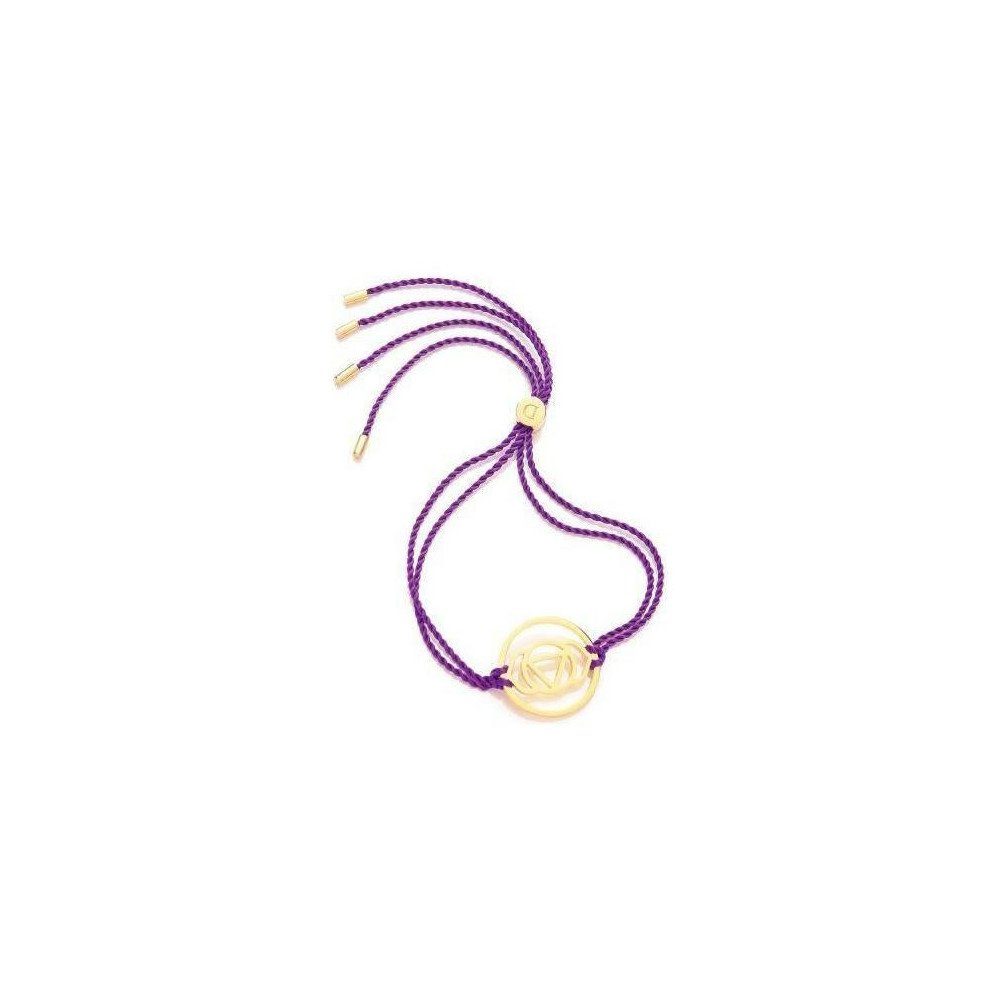 Daisy London Armband Brow Chakra Purple, aus 925er Sterling-Silber und Textil, Zugband, Violett