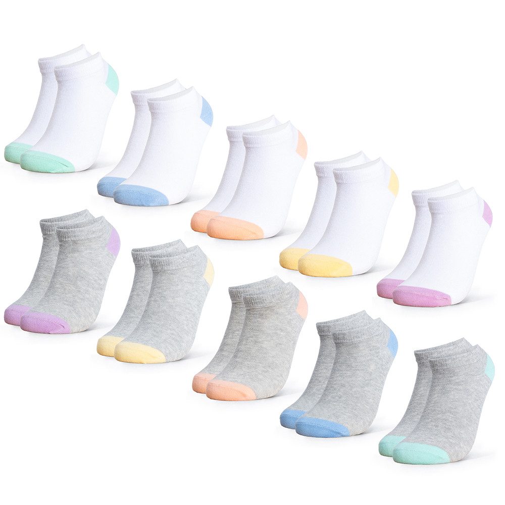 OCCULTO Sneakersocken Mädchen & Jungen Sneaker Socken 10er Pack (Modell: Piccolo) (10-Paar)