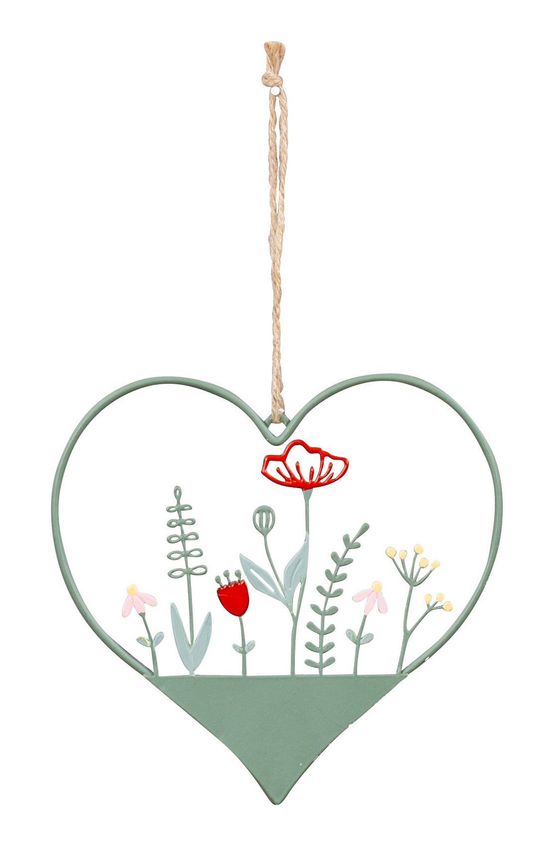 Levandeo® Metallbild, Metallschild Frühling 15x15cm Dekoschild Herz Grün Wi günstig online kaufen