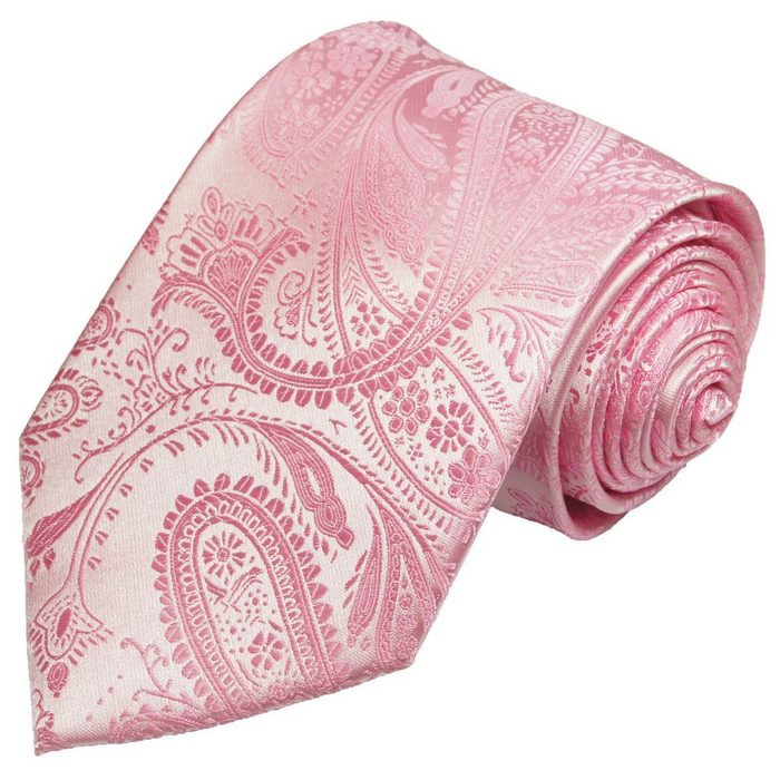 Paul Malone Krawatte Herren Hochzeitskrawatte paisley - Mikrofaser - Bräutigam Breit (8cm) rosa pink V94
