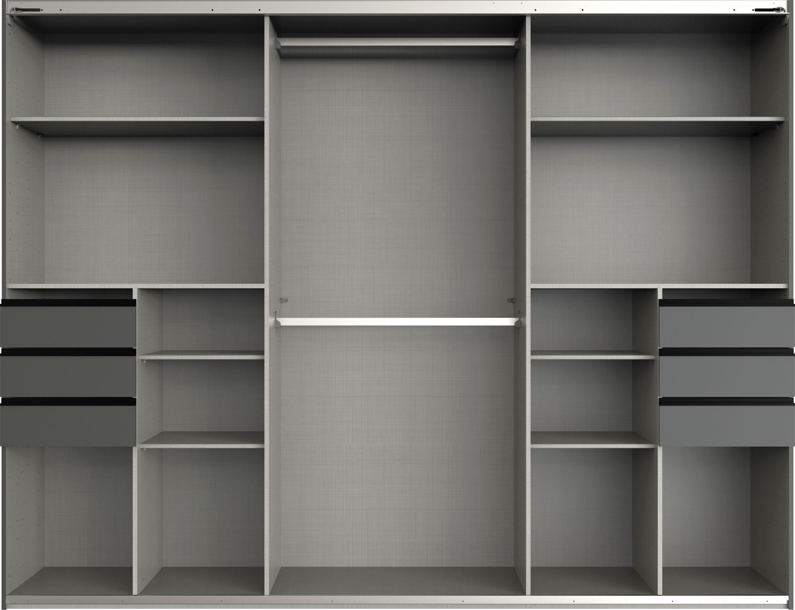 Wimex Schwebetürenschrank Saigon, Kleiderschrank mit Schiebetür mit Glaselementen, 3 Türen, 270cm breit