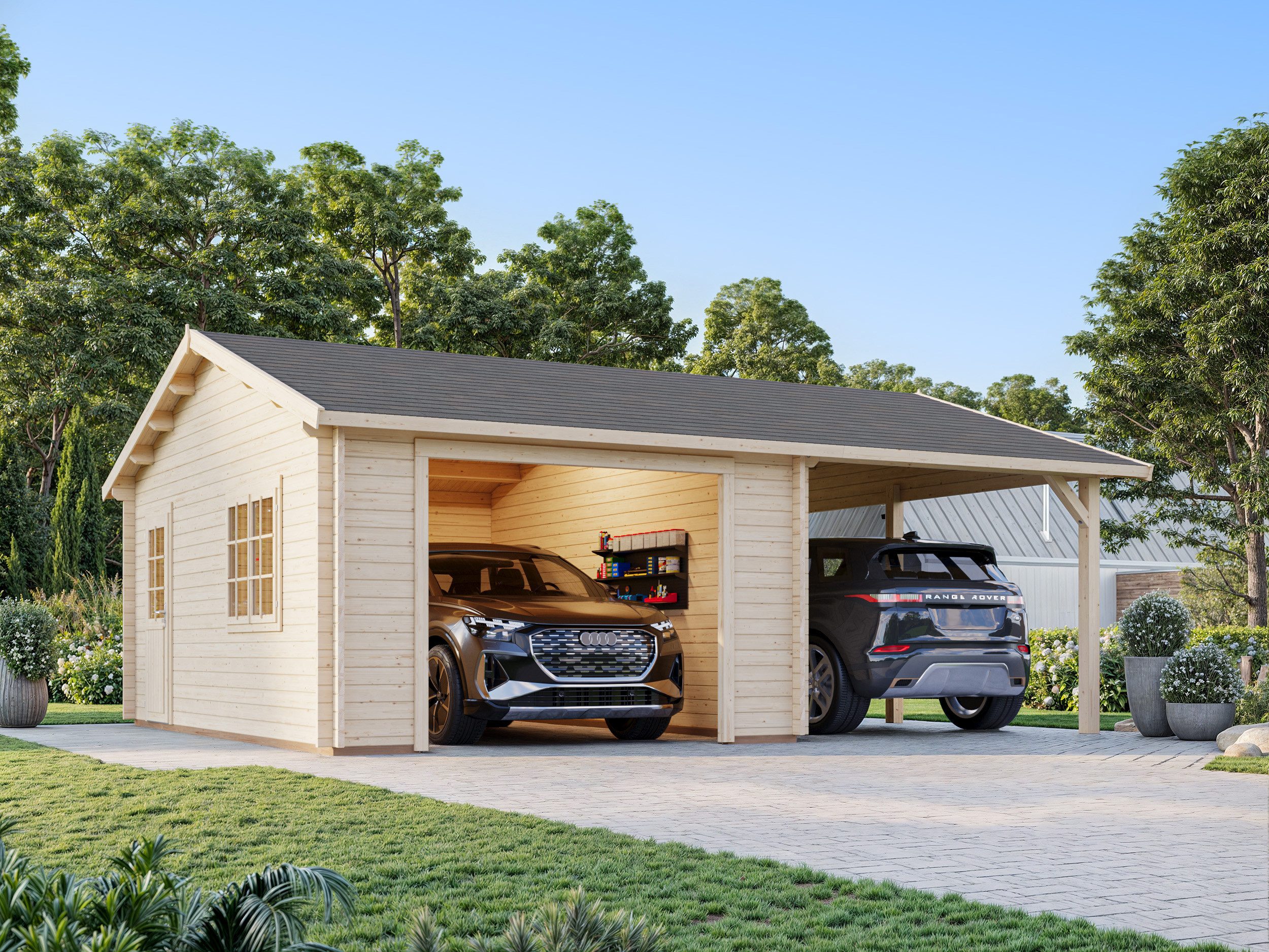 Palmako Garage Roger, ohne Tor, BxTxH: 706x619x316 cm