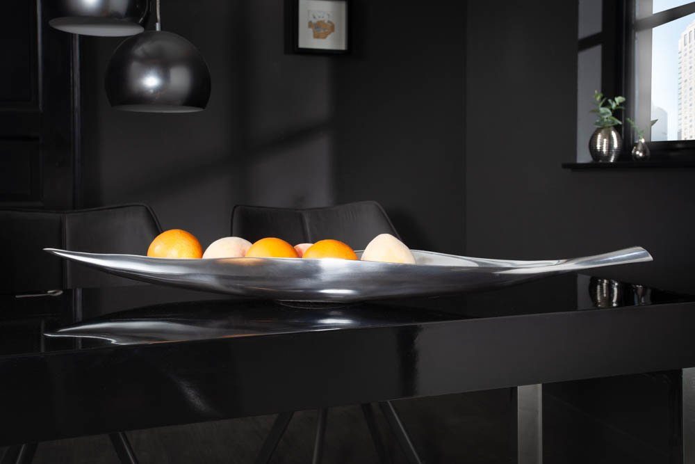 riess-ambiente Dekoschale SILVER LEAF 80cm silber, Wohnzimmer · Accessoires · Schlüssel · Handarbeit · Metall · Modern
