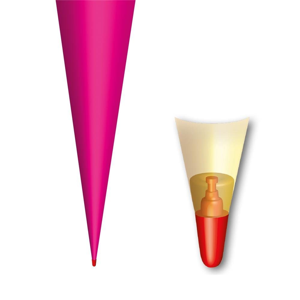 Roth Schultüte Basteltüte 70 cm, rund pink Einschulung Zuckertüte Rot(h)-Spitze Filz-Verschluss – Bild 5 von 5
