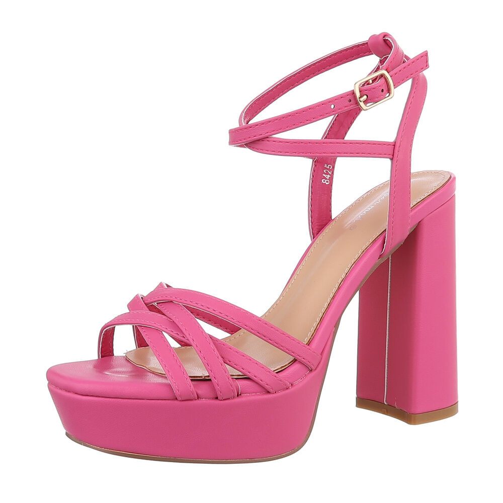 Ital-Design Damen Abendschuhe Party & Clubwear Plateausandaletten (86345035) Blockabsatz Sandalen & Sandaletten in Pink