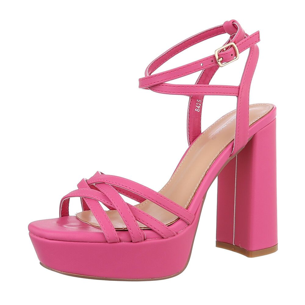 Ital-Design Damen Abendschuhe Party & Clubwear Plateausandaletten (86345036) Blockabsatz Sandalen & Sandaletten in Pink