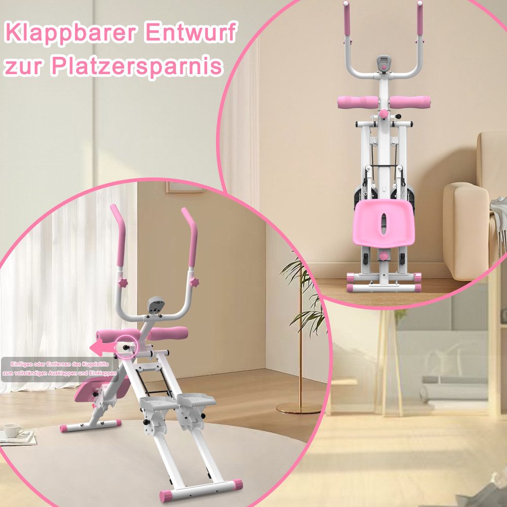 BBG Bauchtrainer 2-in-1 Treppenstepper Bauchtrainer für Zuhause, faltbares Ganzkörper-Trainingsgerät aus Stahl Q235 für Home Gym