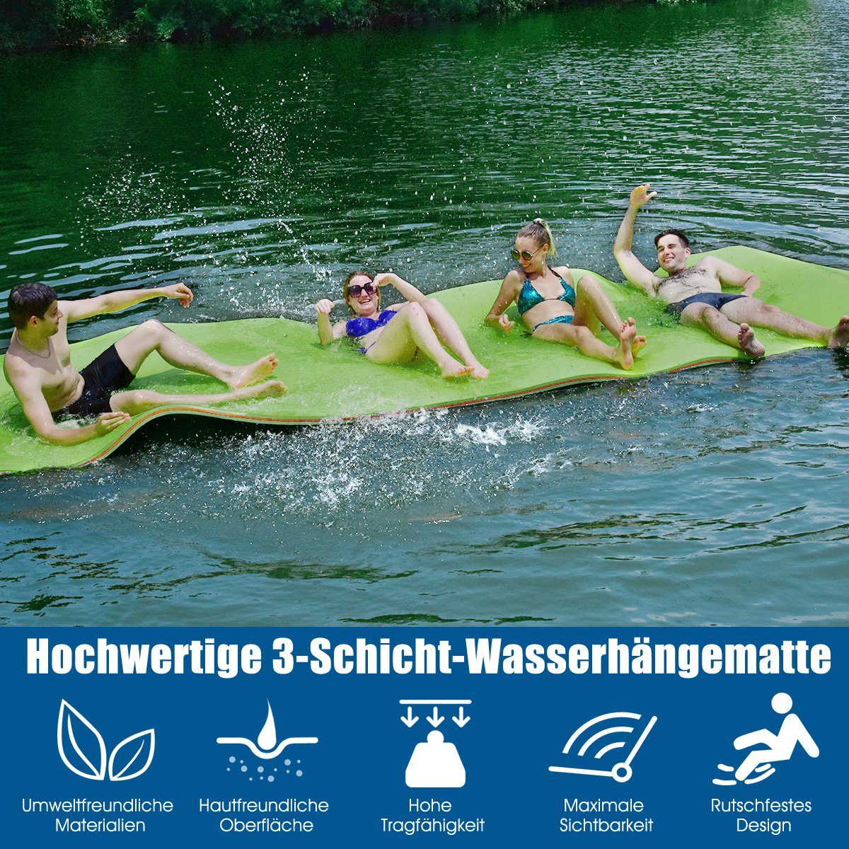 COSTWAY Badeinsel, Wassermatte bis 400 kg günstig online kaufen