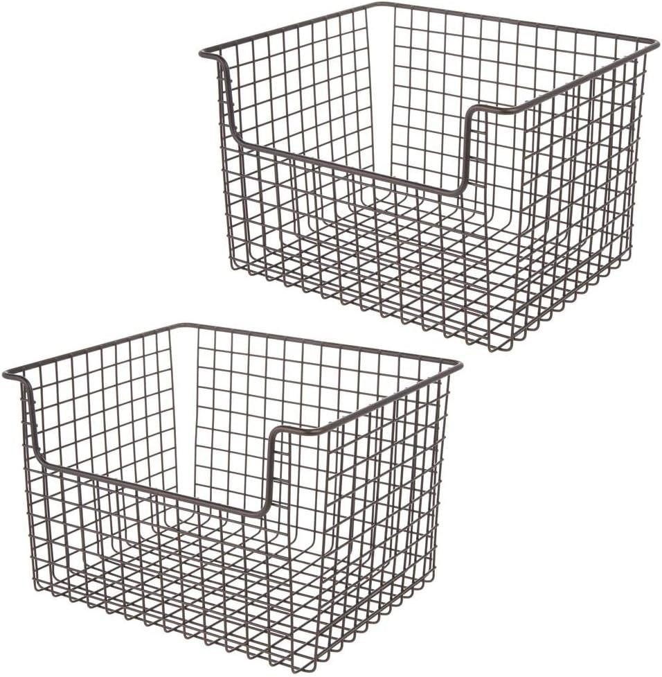 mDesign Aufbewahrungssystem mDesign Allzweckkorb Gitterbox Drahtkorb Aufbewahrung 2er-Set Metall