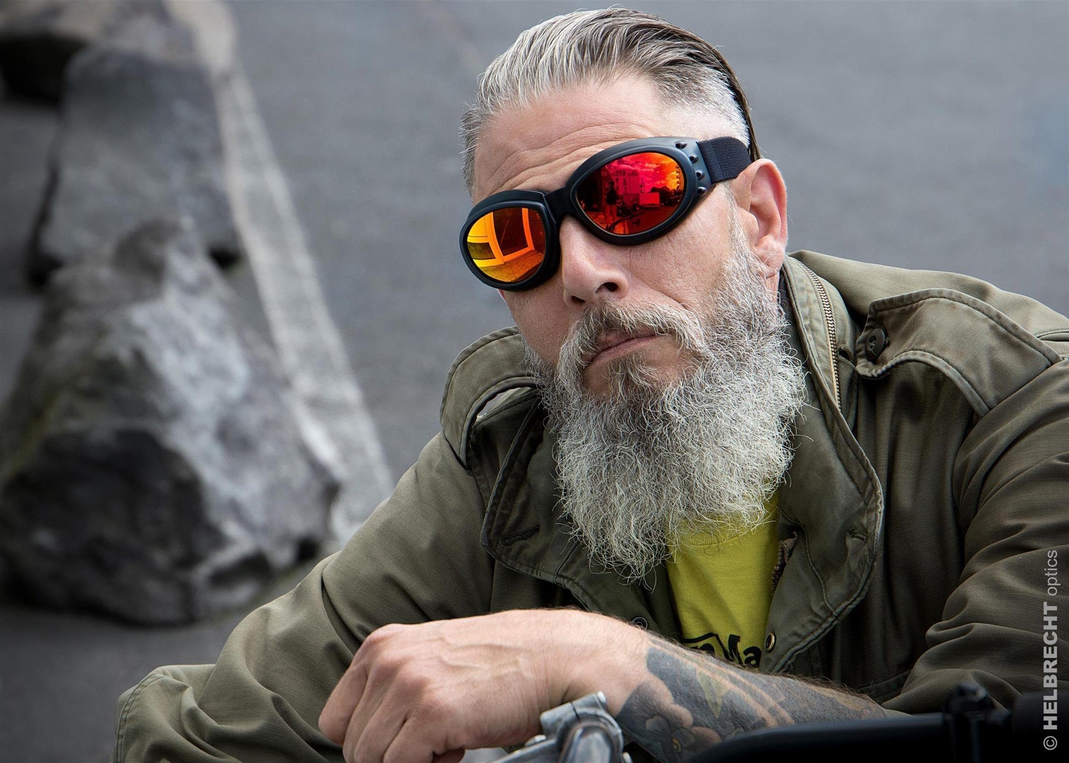 KingKerosin Motorradbrille KK175, inkl. 3 Paar Wechselgläser, viele Extras