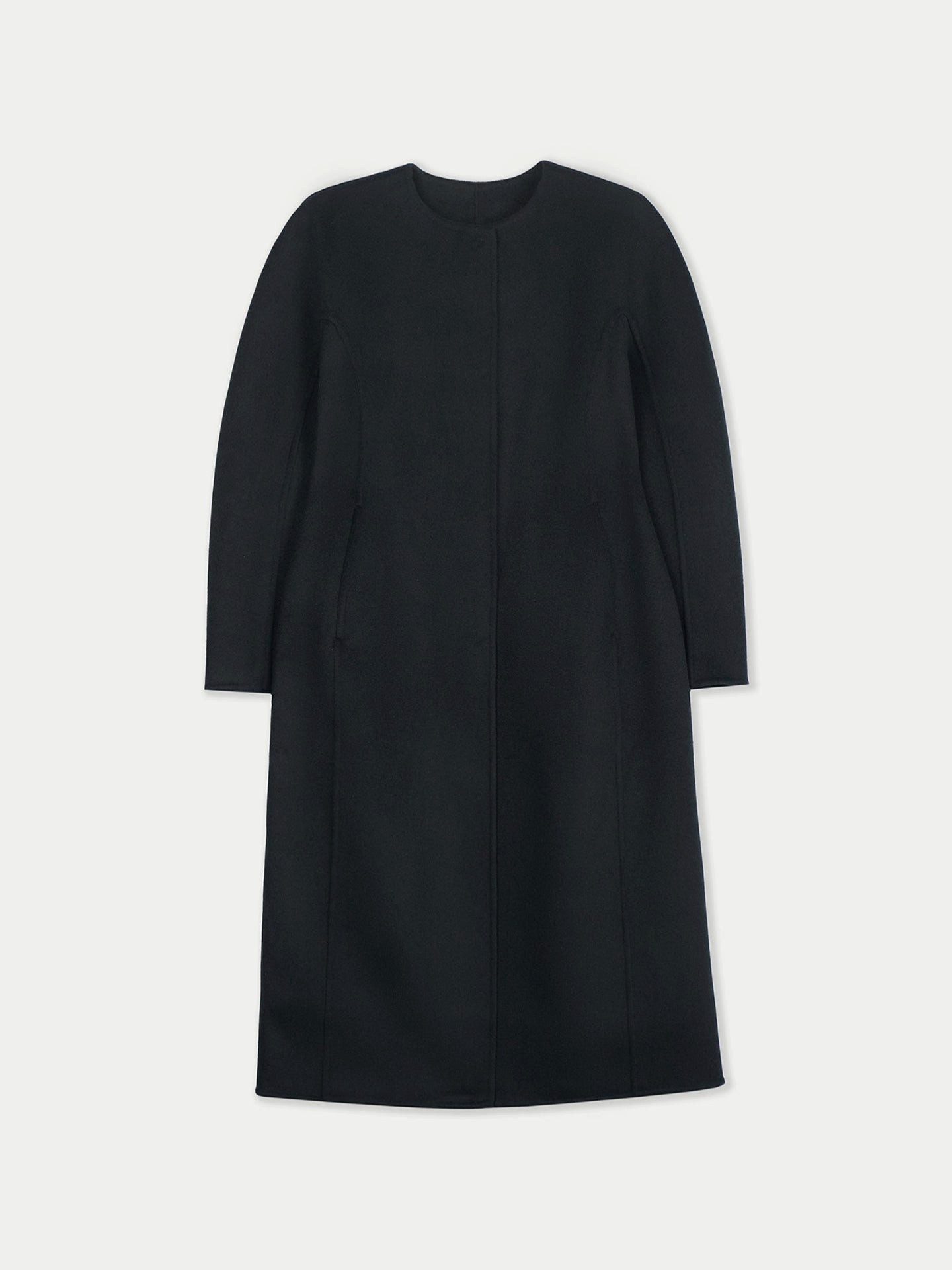 GOBI Cashmere Wollmantel Kaschmir Mantel mit ovalen Ärmeln