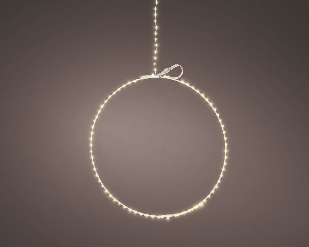 Kaemingk Dekokranz LED Ring warmweiß Metall silber Outdoor günstig online kaufen