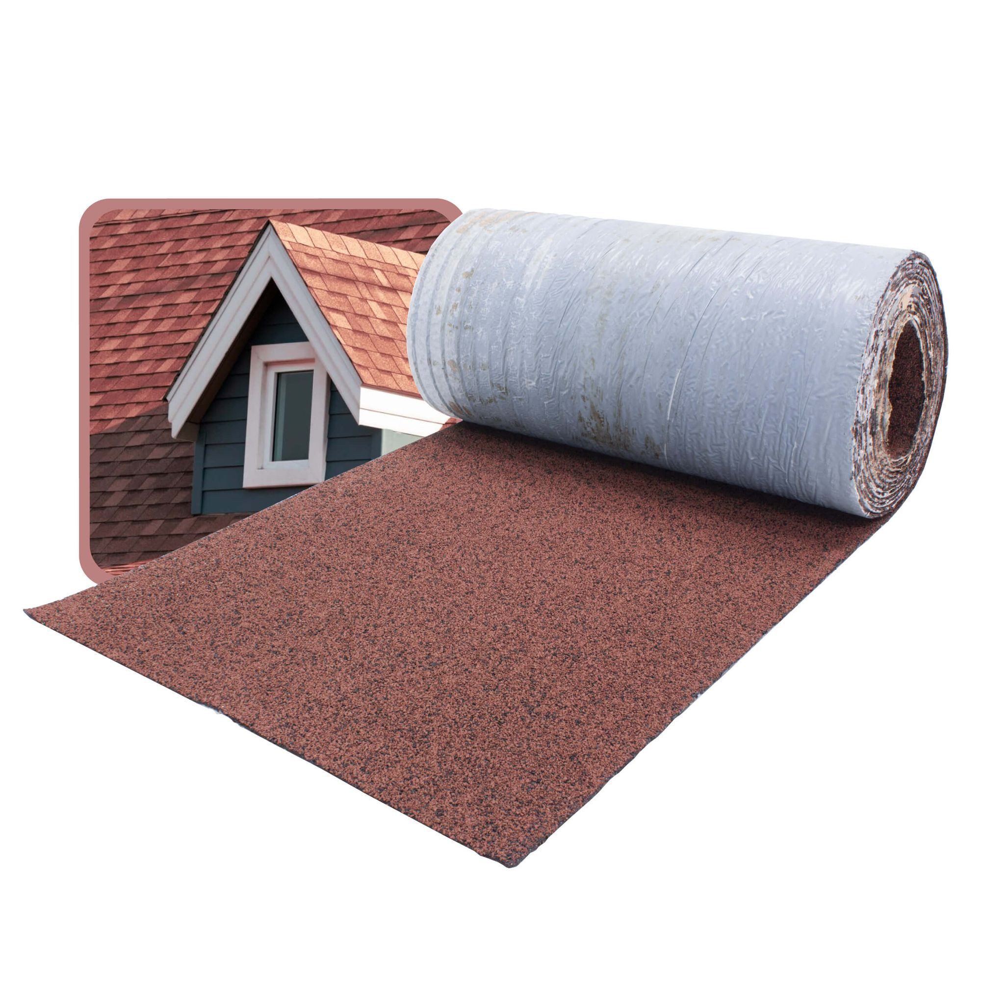 DAPRONA Dachschindeln Dachschindeln, Firstabdeckung 5m x 32cm Rot, (20-St), Bitumen Firstband für Gartenhaus, Carport