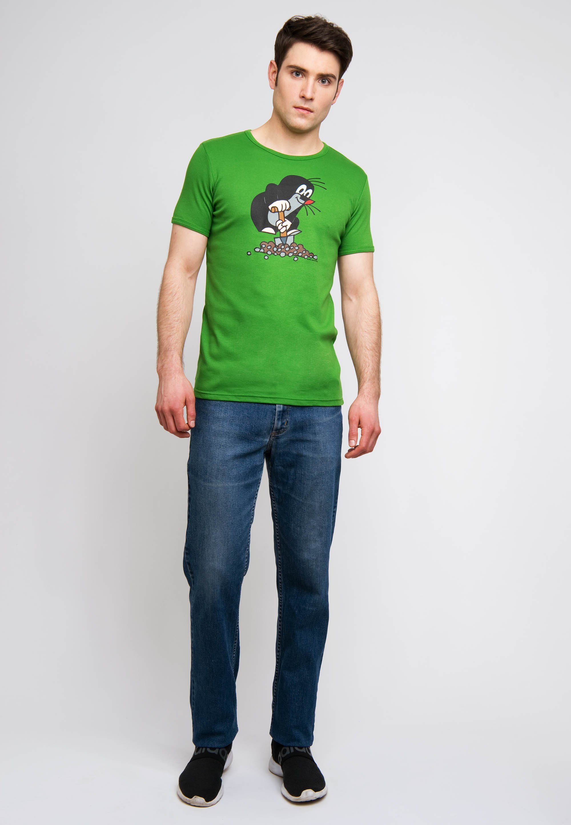Herren Shirts LOGOSHIRT T-Shirt mit Der kleine Maulwurf-Print