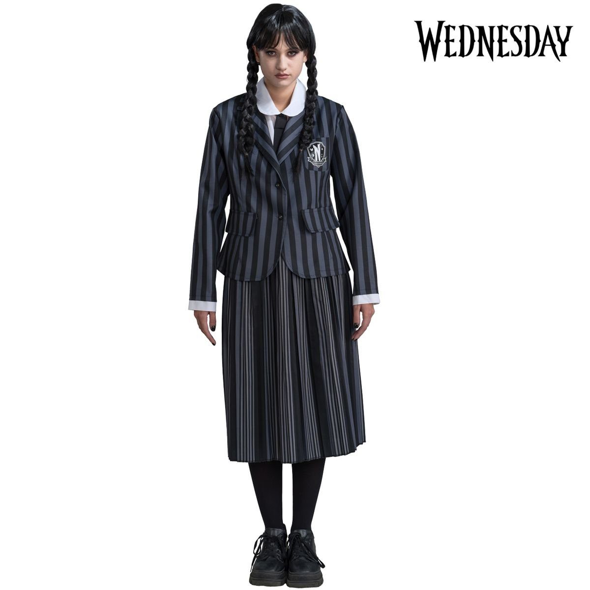 CHAKS Kostüm Schuluniform Wednesday Addams für Erwachsene