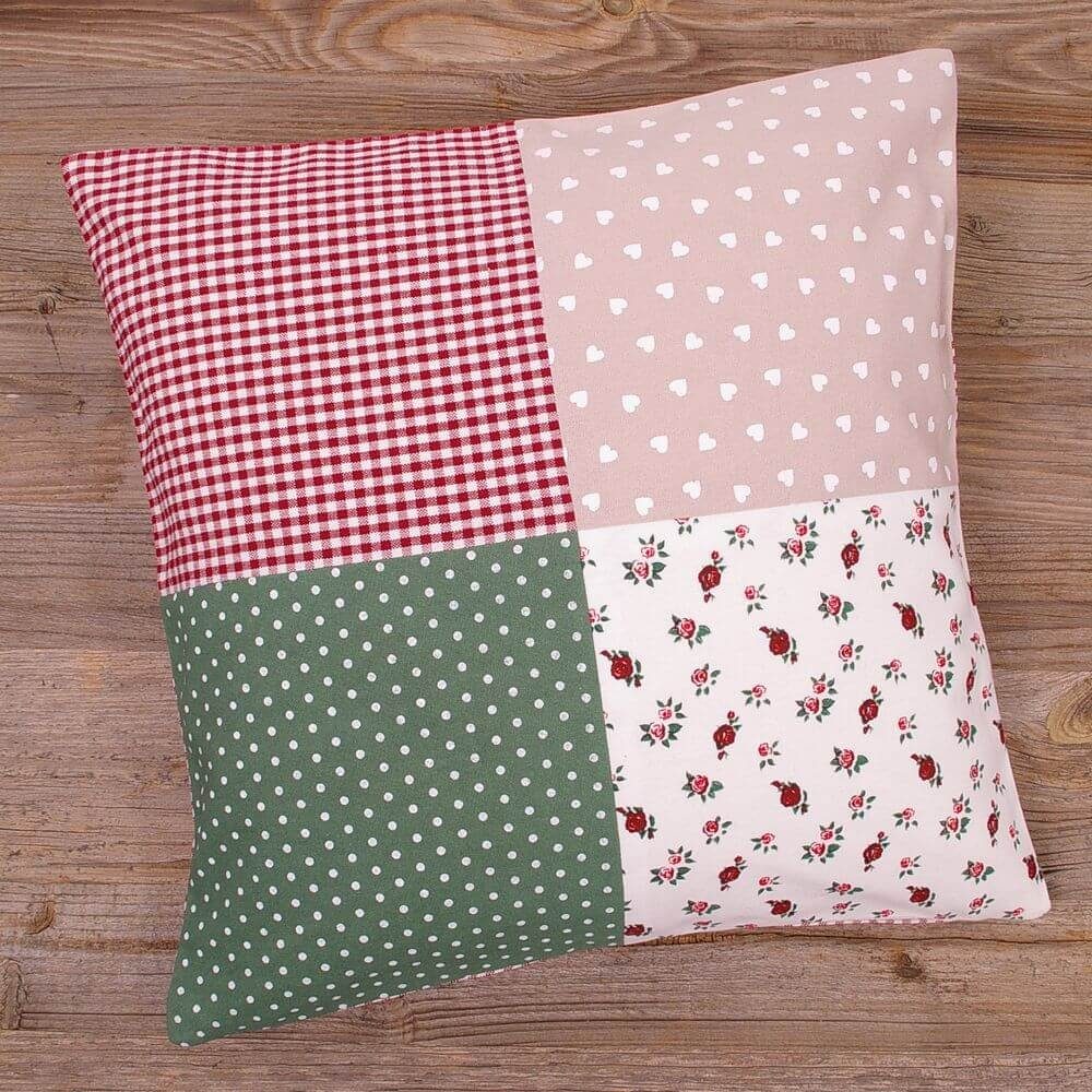 matches21 HOME & HOBBY Наволочки Kissen-Bezug 40x40 cm Landhaus-Stil Blumen Herz weiß Baumwolle, (1 Stück), Wohnzimmer Kissen-Hülle als Deko-Kissen Zier-Kissen Sofa-Kissen