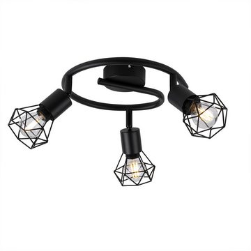 Globo Deckenspot, Leuchtmittel nicht inklusive, Deckenleuchte 3 Flammig Spotrondell Käfig Design Deckenlampe Strahler