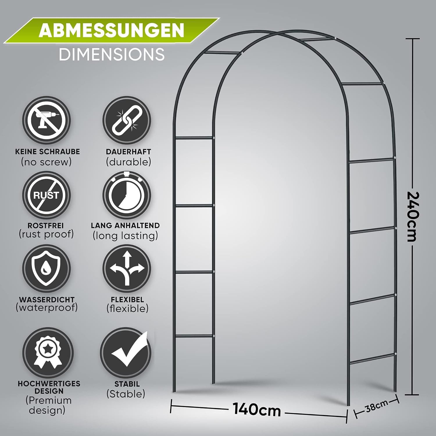Defactoshop Rosenbogen Rosenbogen Rosensäule Gartenbogen Rankgitter günstig online kaufen