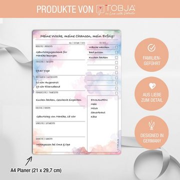 TOBJA Memoboard Einzigartiger Essensplaner - wiederablösbar, nass zu reinigen, (Packung), Haftet auf allen Oberflächen, wieder ablösbar, Wochenplaner