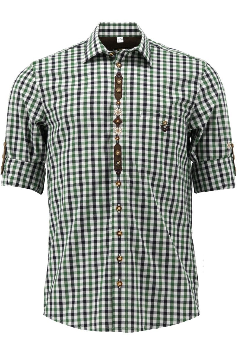 Orbis Textil GmbH & Co. KG Trachtenhemd Trachtenhemd - WILBERT - schwarz/haselnuss