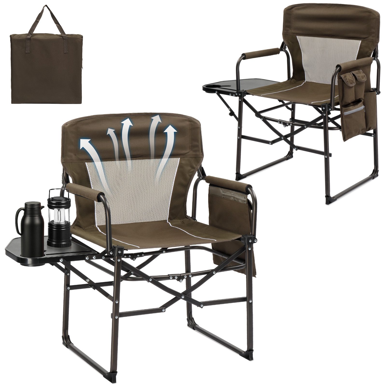 VINGLI Campingstuhl faltbar – Strandstuhl, Klappstuhl leicht mit Getränkeha günstig online kaufen