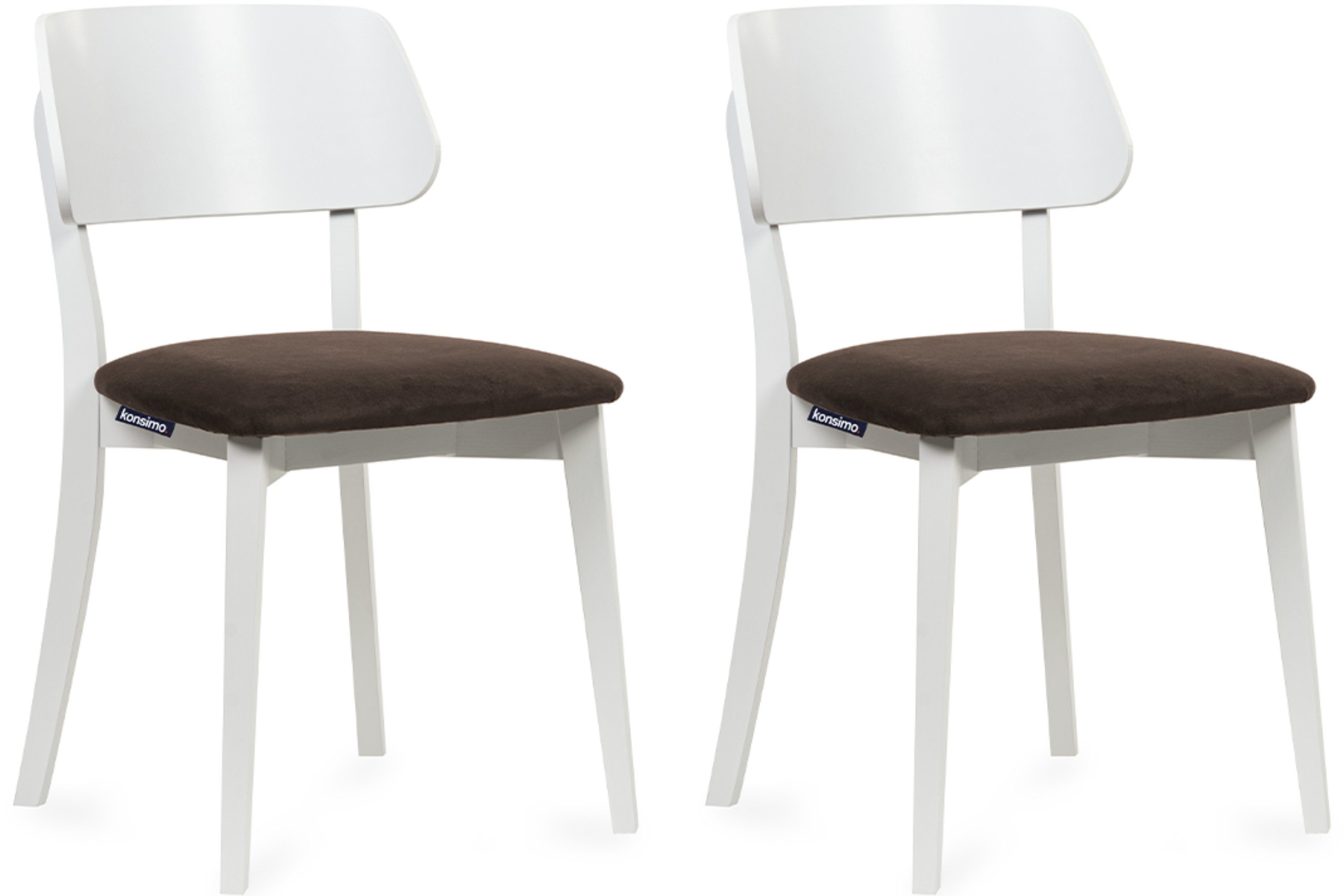 KONSIMO® Holzstuhl VINIS Esstischstühle, Skandi-Stil, hergestellt in der EU (Set, 2 St), Gestell aus Massivholz, Velour-Sitz