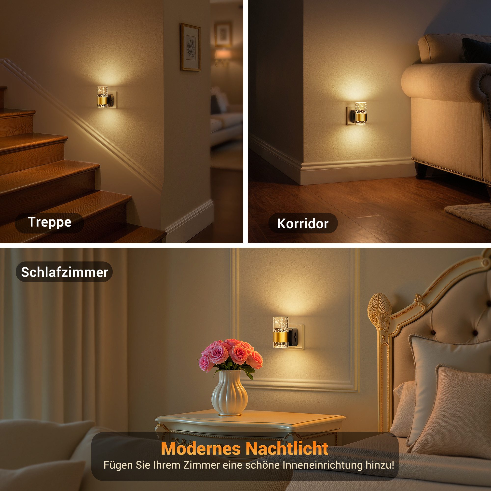 LOHAS-LED LED Nachtlicht LED Nachtlicht Steckdose, zylindrisches Acryl-Nachtlicht – Bild 5 von 5