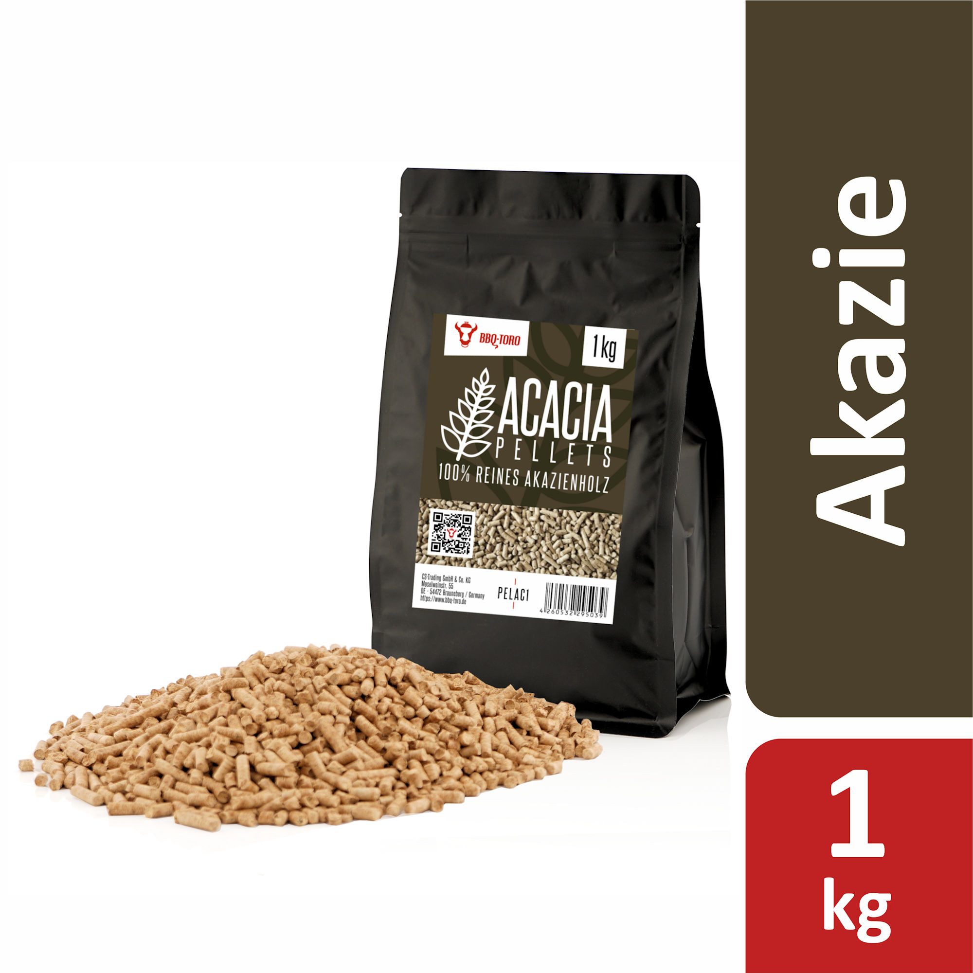 BBQ-Toro Holzpellets Acacia Pellets aus 100% Akazienholz, 1 kg, Grillpellets, Akazienpellet, 1.00 kg