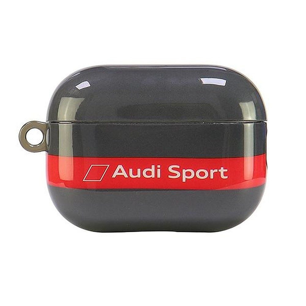 Audi Kopfhörer-Schutzhülle Kopfhöreretui Ohrhörerhülle Ladeschalenschutz, Karabinerhalterung, stoßfest, Audi Sport Motiv
