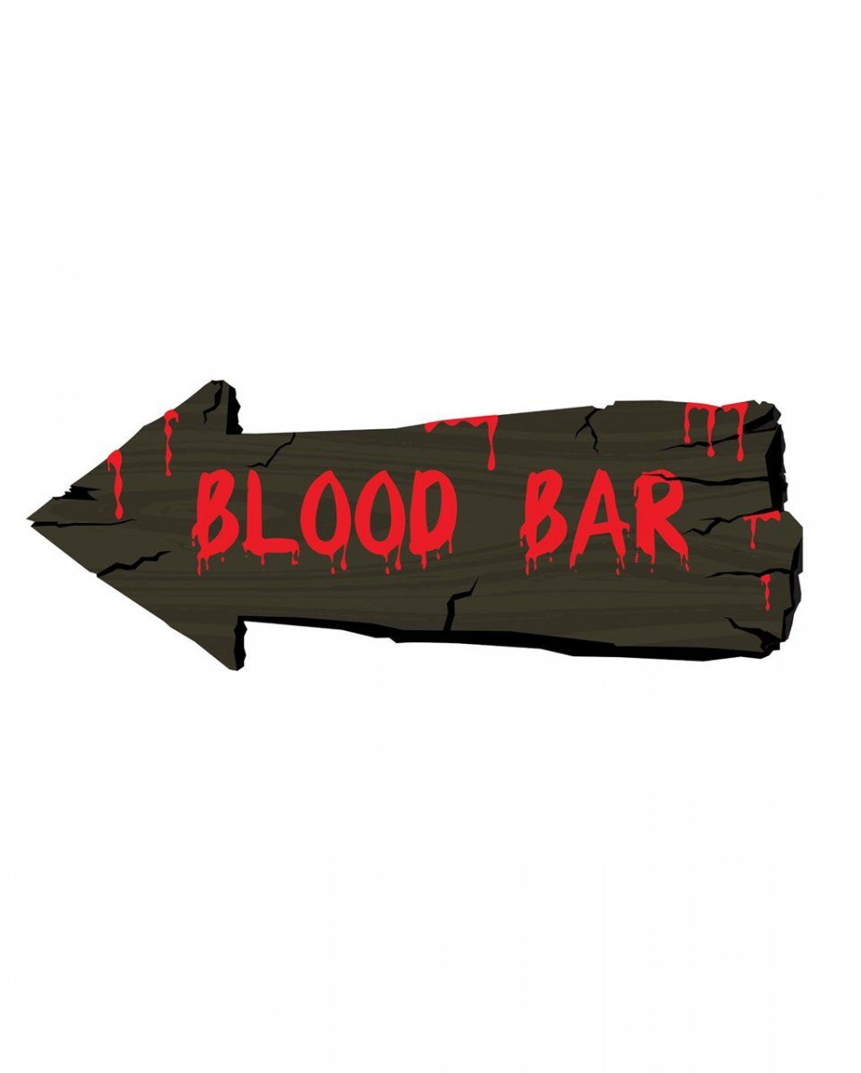 Horror-Shop Hängedekoration Blood Bar Schild als Halloween Deko