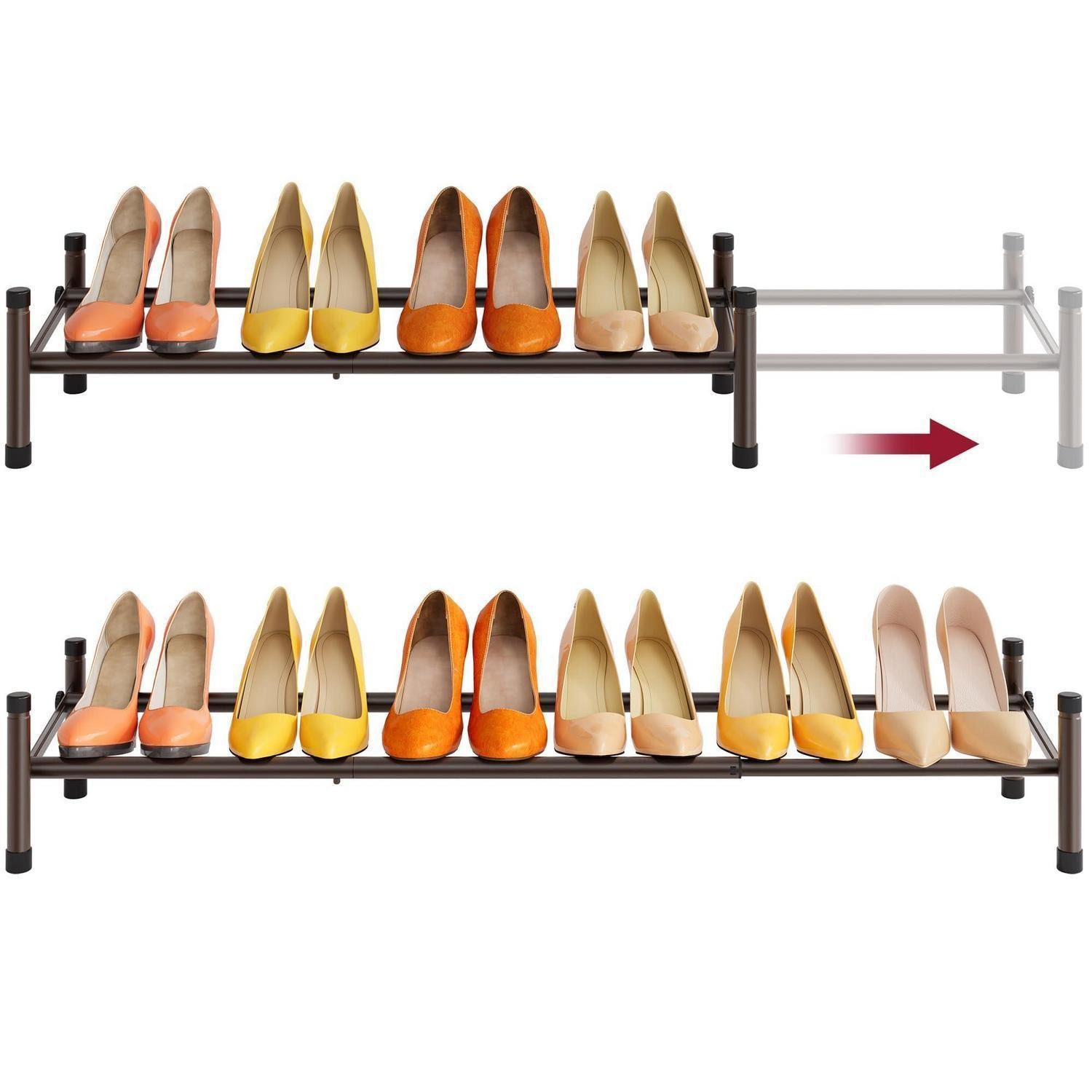 LuxusKollektion Schuhregal Erweiterbares Schuhregal 1 Ebene Bronze, 1-tlg.