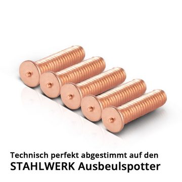 STAHLWERK Elektrowerkzeug-Set Schweißbolzen M4 Gewinde, Smart Repair, 100-tlg., Zubehör für Ausbeulspotter / Dellenlifter / Punktschweißgerät
