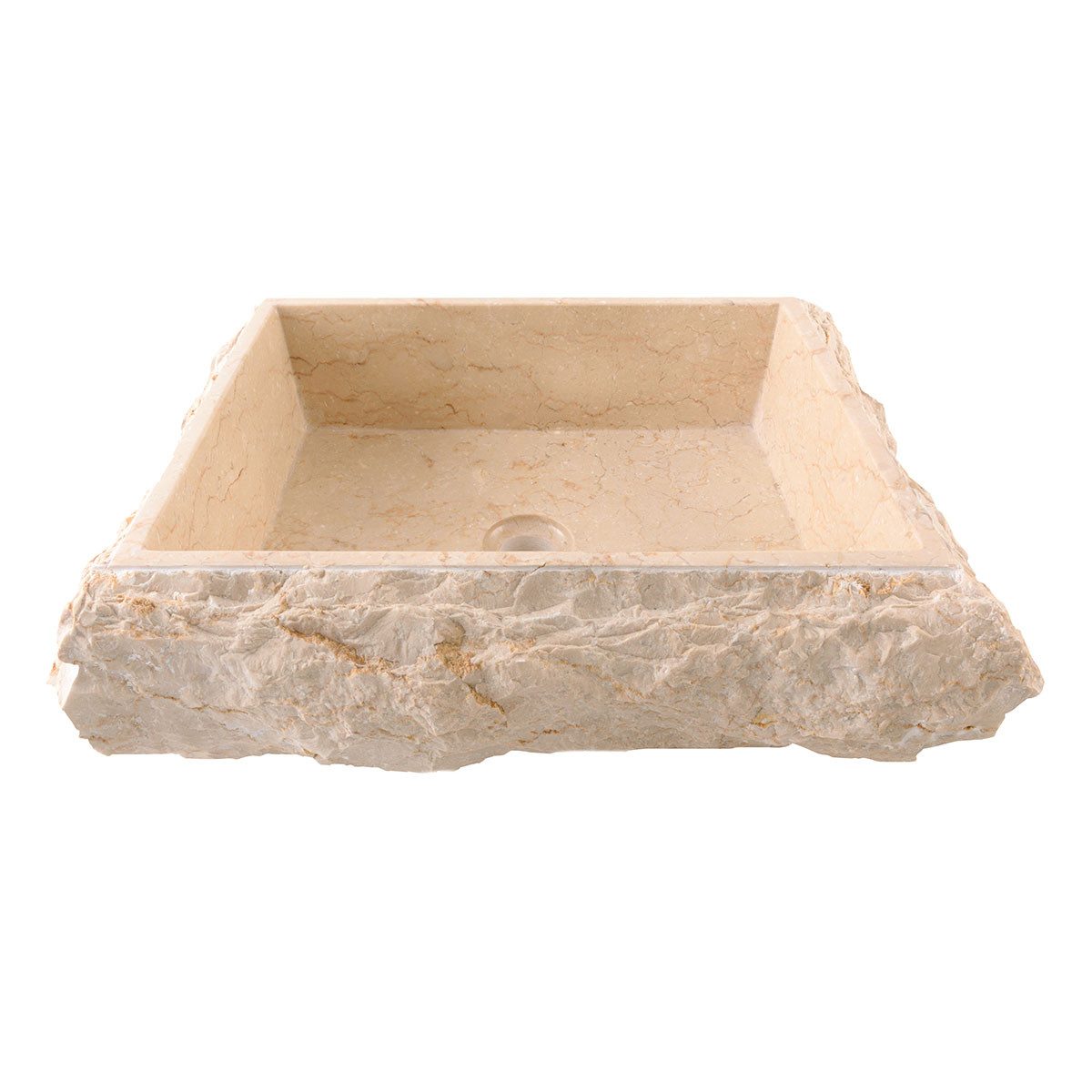 wohnfreuden Aufsatzwaschbecken Marmor - Waschbecken KOTAK 50 cm creme (Kein Set), 4_40344