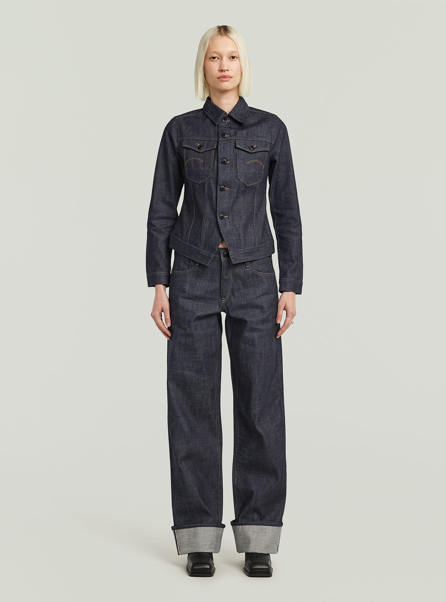 G-STAR Jeansjacke Pitched Hem Slim Selvedge Jacke